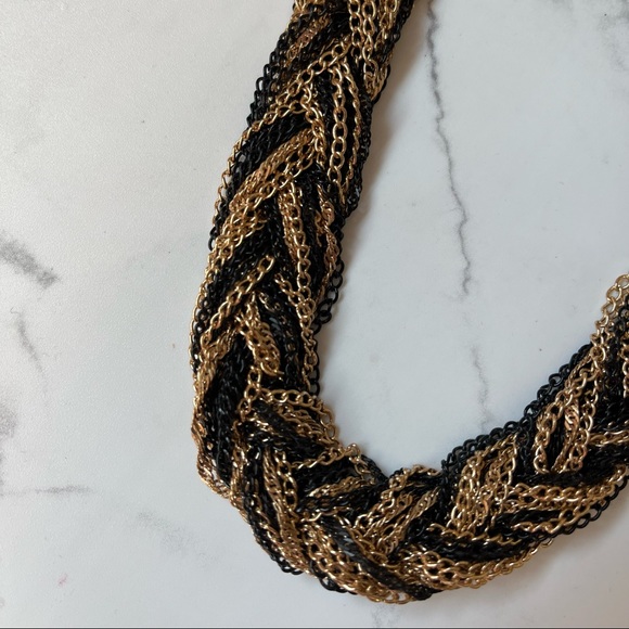 Black and gold short necklace/choker. - Picture 1 of 5